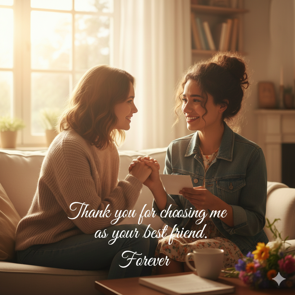 Thank you for choosing me as your best friend.